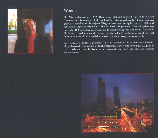 Achterkant van het boek Weena van Joris Boddaert. De foto van het Weena is van Bart Jutte uit 1997.