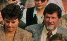 Elisabeth van der Linde en Pieter 1947. Foto genomen op de familie-reunie van 14 september 1996 in Uitgeest.