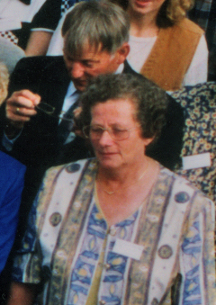 Matheus Jacobus 1936 en Pieternella Ponne. Foto genomen op de familie-reunie van 14 september 1996 in Uitgeest.